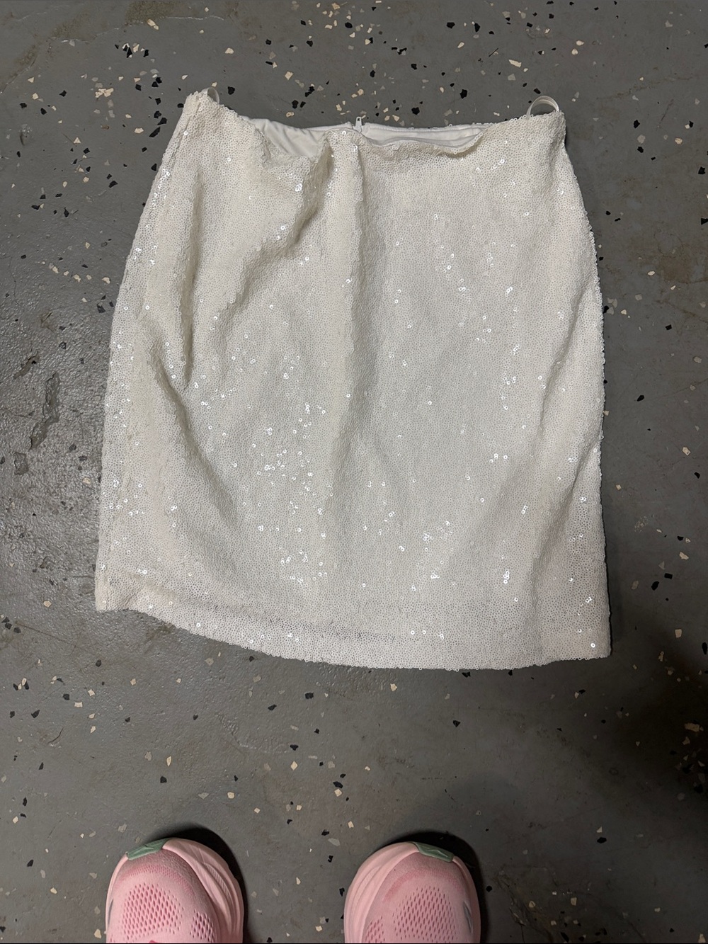 White Sequin Mini Skirt - Elegant Sparkle